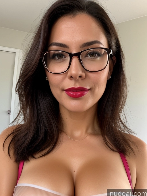 ai nude image of arafed woman with glasses and a pink bra top posing for a picture pics of Lingerie Model Busty Perfect Boobs Beautiful Glasses Lipstick Skinny Perfect Body Pubic Hair Oiled Body Sexy Face Close-up View Cumshot Blouse Panties Polo Professor Secretary Teacher Stylish Transparent