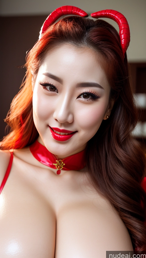 related ai porn images free for Woman Huge Boobs Beautiful Lipstick Fairer Skin 30s Happy Seductive Slicked Korean Close-up View Devil Bright Lighting Sexy Face