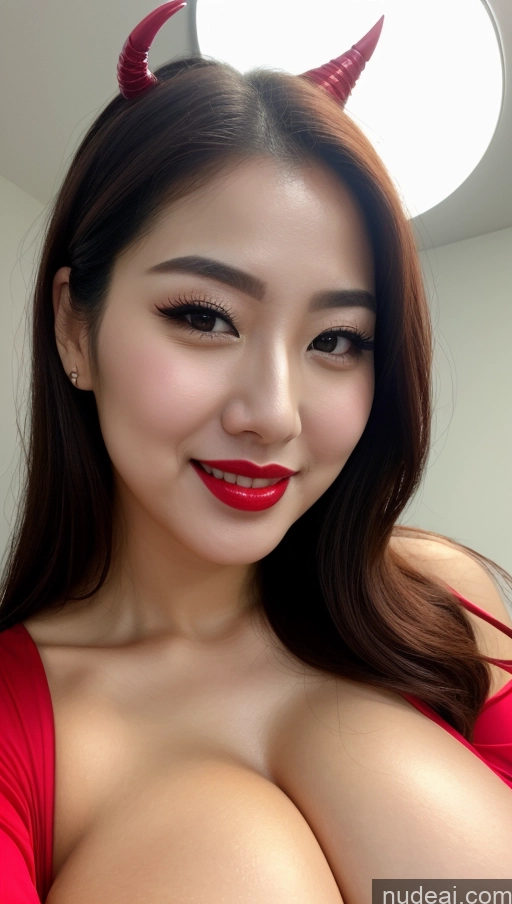 related ai porn images free for Woman Huge Boobs Beautiful Lipstick Fairer Skin 30s Happy Seductive Slicked Korean Close-up View Devil Bright Lighting Sexy Face