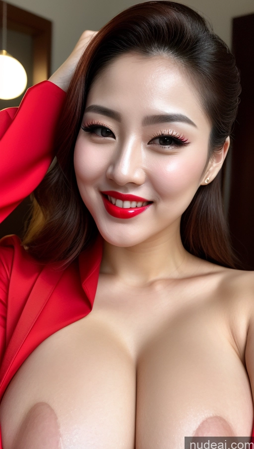 related ai porn images free for Woman Huge Boobs Beautiful Lipstick Fairer Skin 30s Happy Seductive Slicked Korean Close-up View Devil Bright Lighting Sexy Face