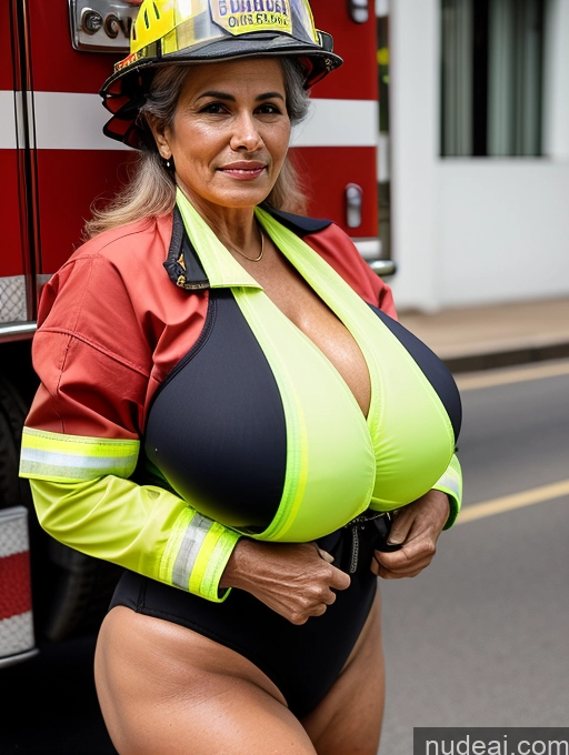 related ai porn images free for Milf 70s Brazilian Firefighter Microkini Front View Busty Huge Boobs Street