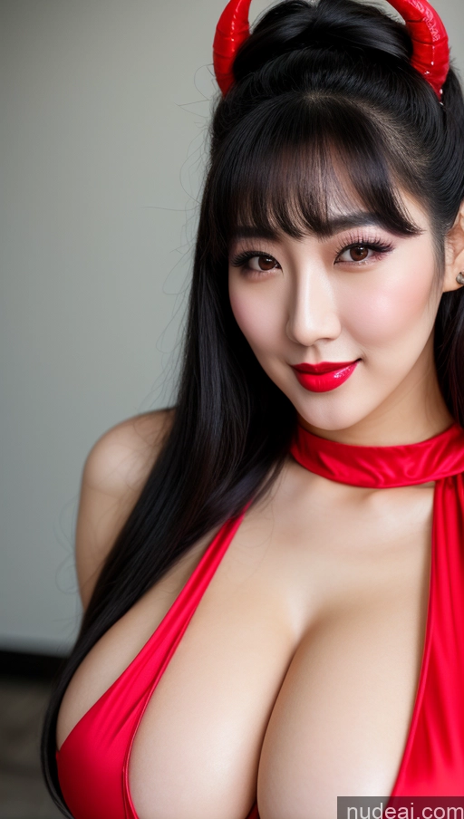 related ai porn images free for Woman Huge Boobs Beautiful Lipstick Big Ass Fairer Skin 30s Happy Seductive Black Hair Slicked Korean Close-up View Devil Bright Lighting Sexy Face