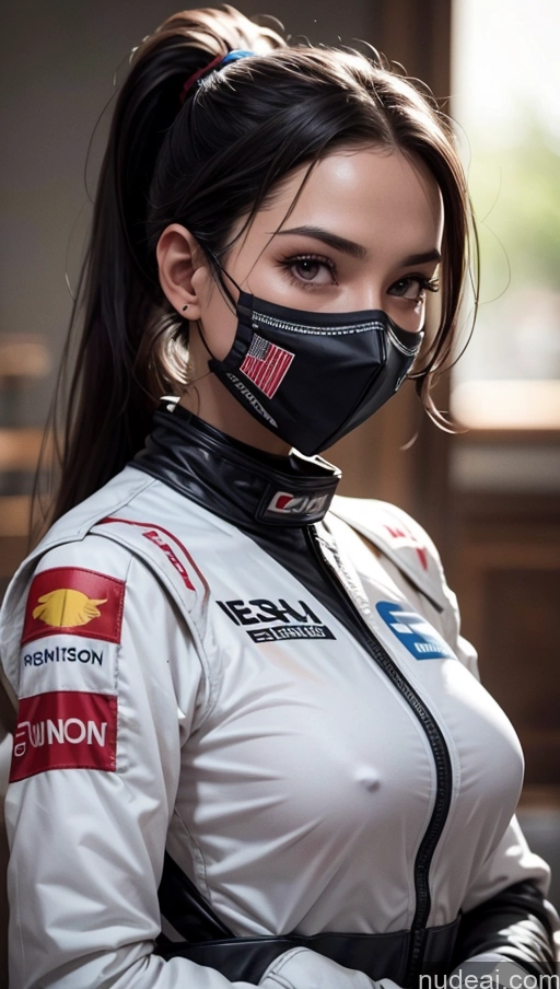 related ai porn images free for One Perfect Boobs Perfect Body 20s Serious Sexy Face Seductive Black Hair Spanish Skin Detail (beta) Front View Race Driver Model Beautiful Ponytail Face Mask