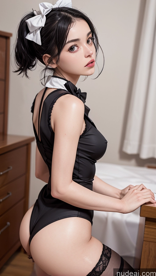 related ai porn images free for Small Tits Skinny Fairer Skin 18 Chinese Soft + Warm Bows Stockings Maid Black Hair Pigtails Biting Lip Doggystyle (Side View)