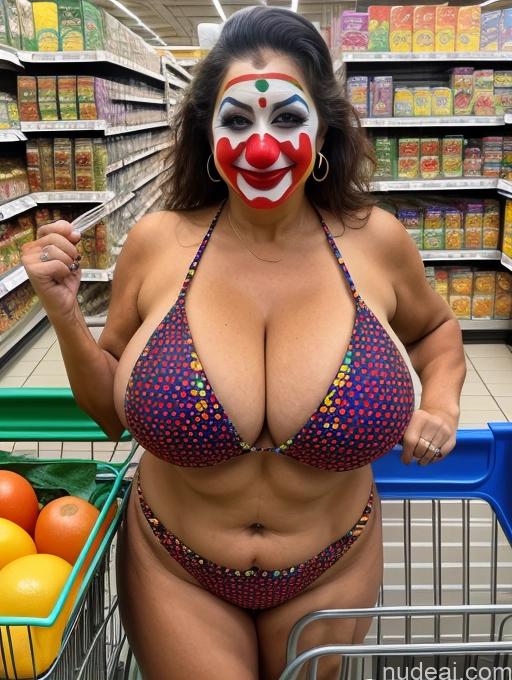 related ai porn images free for Milf Busty Huge Boobs 70s Brazilian Front View Grocery Microkini Clown