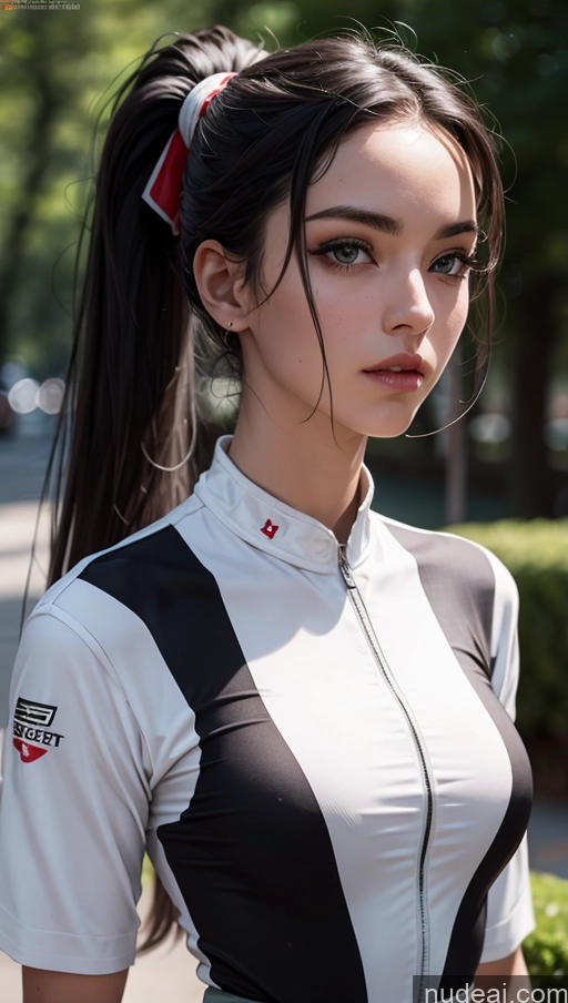 related ai porn images free for Model One Perfect Boobs Beautiful Perfect Body 20s Serious Sexy Face Seductive Black Hair Ponytail Spanish Polo Race Driver