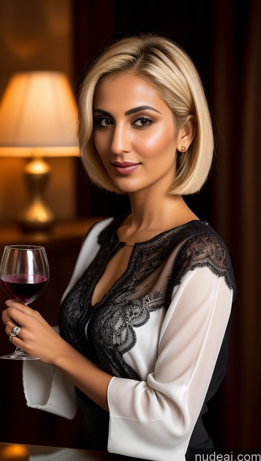 related ai porn images free for Short Hair Arabic Blonde Blouse Detailed Dark Lighting Wine