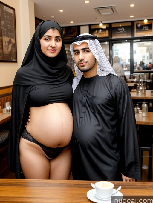 related ai porn images free for Woman + Man Pregnant 18 Sad Black Hair Messy Arabic Cafe Front View Cumshot Niqab