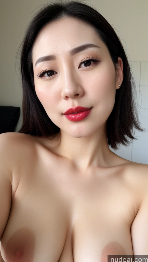 related ai porn images free for Woman One Beautiful Lipstick Fairer Skin Black Hair Slicked Korean Simple Detailed Close-up View Perfect Boobs 30s