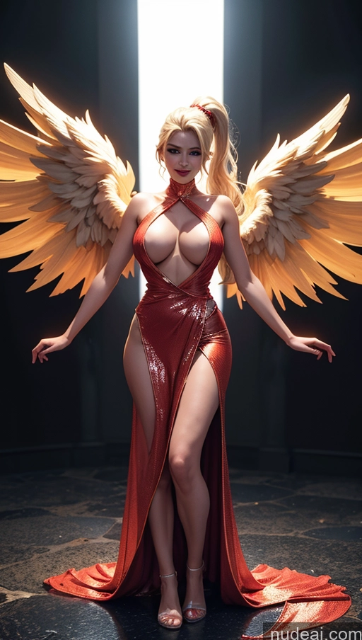 related ai porn images free for Perfect Boobs 30s Happy Blonde Italian 3d Front View Seductive T-pose Superhero Miss Universe Model Ponytail Angel Hell