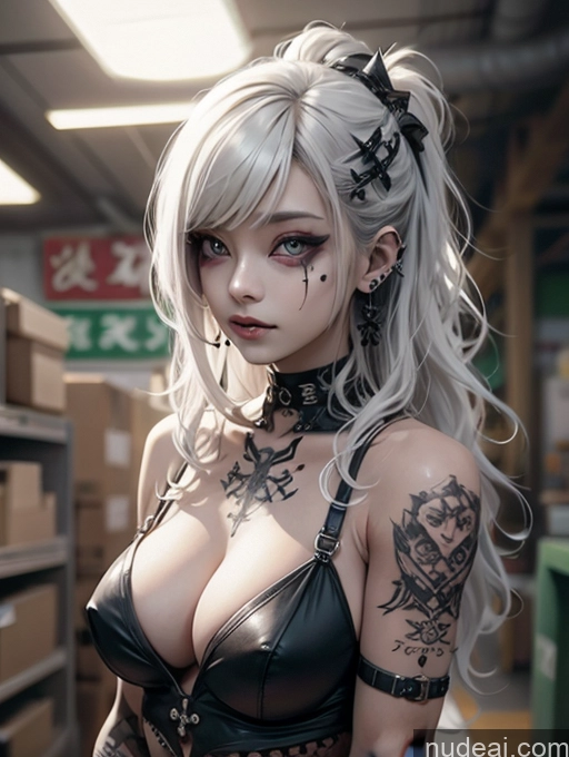 related ai porn images free for Busty Perfect Boobs Beautiful Muscular Tattoos Perfect Body Thick Gothic Punk Girl Curly Hair White Hair Korean