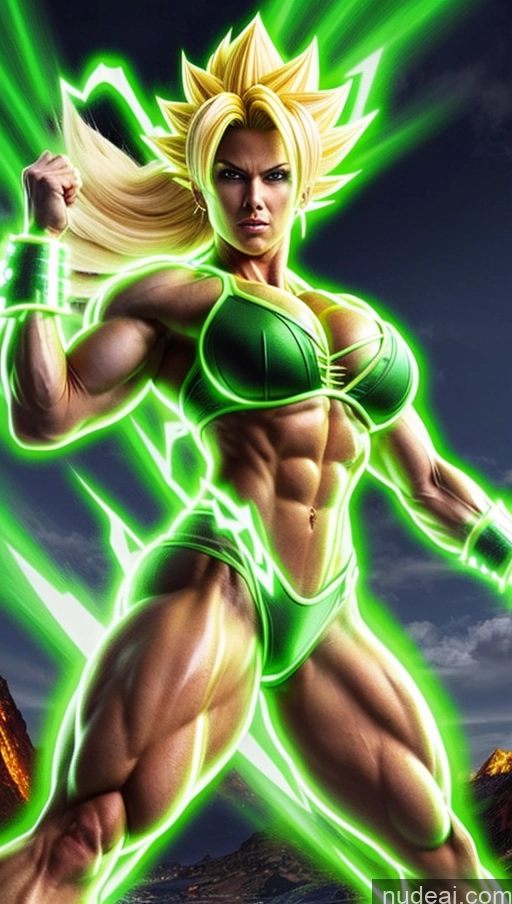 related ai porn images free for Bodybuilder Busty Abs Super Saiyan Super Saiyan 3 Green Hair Neon Lights Clothes: Green Powering Up Dynamic View