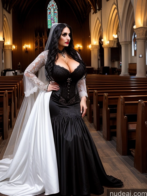 related ai porn images free for Model One Busty Huge Boobs Muscular Big Ass Abs Big Hips Huge Tits, Hard Nipples 20s Seductive Sexy Face Black Hair Arabic Goth Vampire Victorian Wedding Church