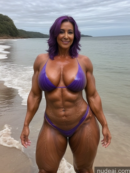 related ai porn images free for Milf Oiled Body 50s Thick Chubby Big Ass Muscular Bodypaint Purple Hair