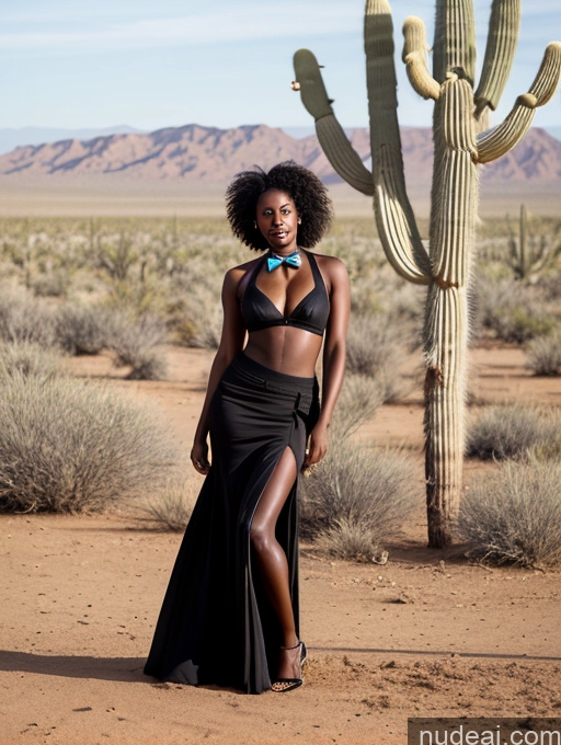 related ai porn images free for Seductive African Black Hair Messy Dark Skin Desert Long Skirt Bow Tie