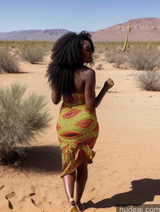 related ai porn images free for 30s Black Hair Messy African Sundress Big Ass Desert Back View