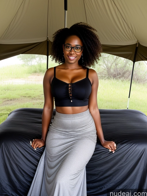 related ai porn images free for Glasses Thick 30s Seductive Black Hair Messy African Tent Blouse Long Skirt