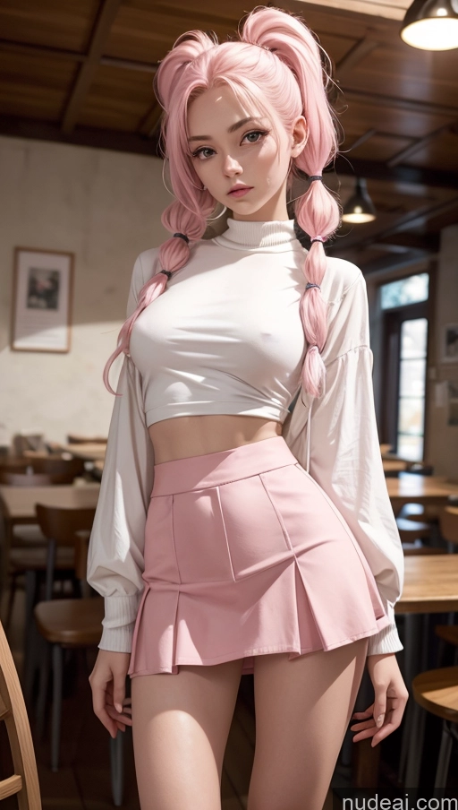 related ai porn images free for Perfect Boobs Beautiful Small Ass Skinny Long Legs Fairer Skin 18 Pink Hair Pigtails Crisp Anime Cafe Blouse High Socks Mini Skirt T-pose