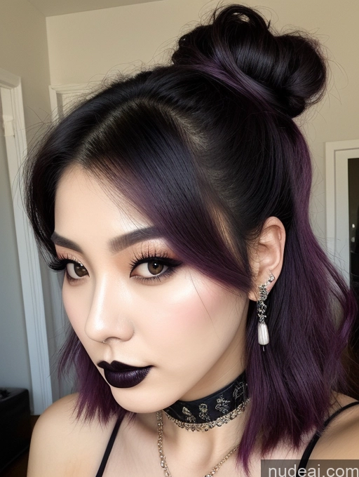 related ai porn images free for Woman 18 Jewelry Perfect Boobs Beautiful Perfect Body Goth Pouting Lips Korean Purple Hair Front View Hair Bun