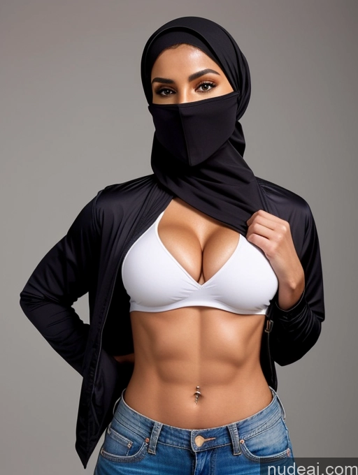 related ai porn images free for Busty Perfect Boobs Beautiful Muscular Abs Perfect Body Crop Top Jacket Niqab Jeans