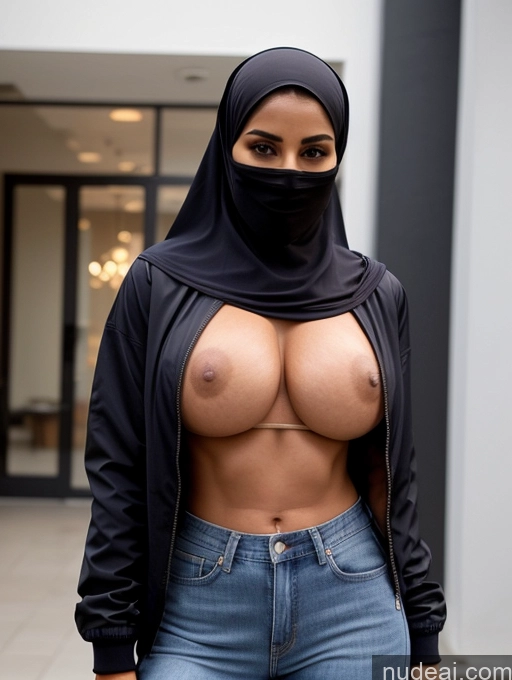 related ai porn images free for Busty Perfect Boobs Beautiful Muscular Abs Perfect Body Crop Top Jacket Niqab Jeans