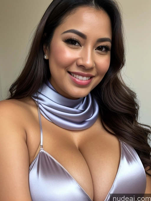 related ai porn images free for Woman One Huge Boobs Beautiful 30s Brunette Slicked Indonesian Close-up View Detailed Simple Busty Happy Blouse Cleavage Satin Scarf