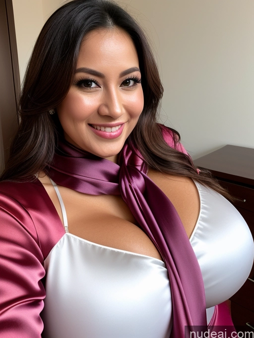 related ai porn images free for Woman One Huge Boobs Beautiful 30s Brunette Slicked Indonesian Close-up View Busty Happy Blouse Cleavage Satin Scarf