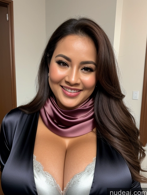 related ai porn images free for Woman One Huge Boobs Beautiful 30s Brunette Slicked Indonesian Close-up View Busty Happy Blouse Cleavage Satin Scarf