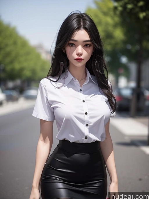 Model One Perfect Boobs Skinny 18 Long Hair Chinese Thai University Uniform V1 Black Hair