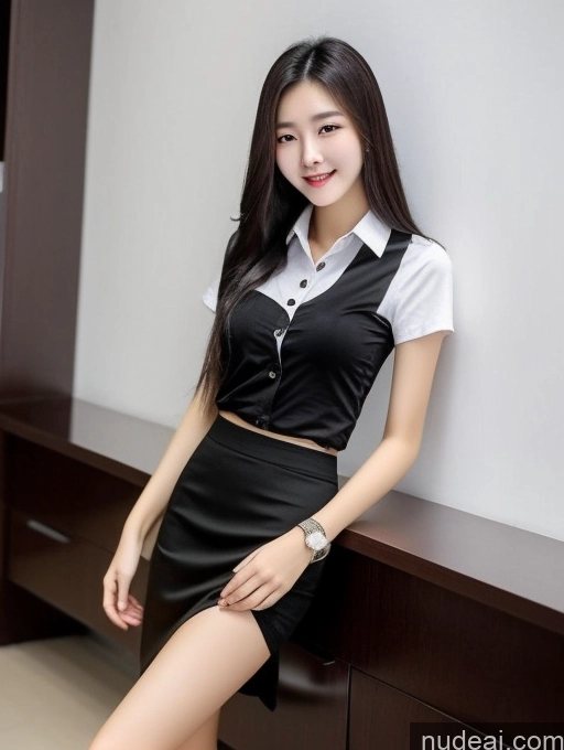 Perfect Boobs Skinny 18 Black Hair Long Hair Chinese Thai University Uniform V1