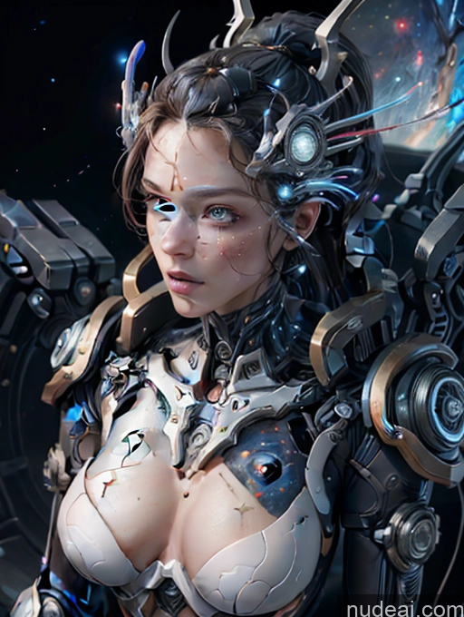 related ai porn images free for Dark Lighting Reverse Bunny Suit Sci-fi Armor Made Of Fractals Cyborg Stargazing 30s Russian Close-up View