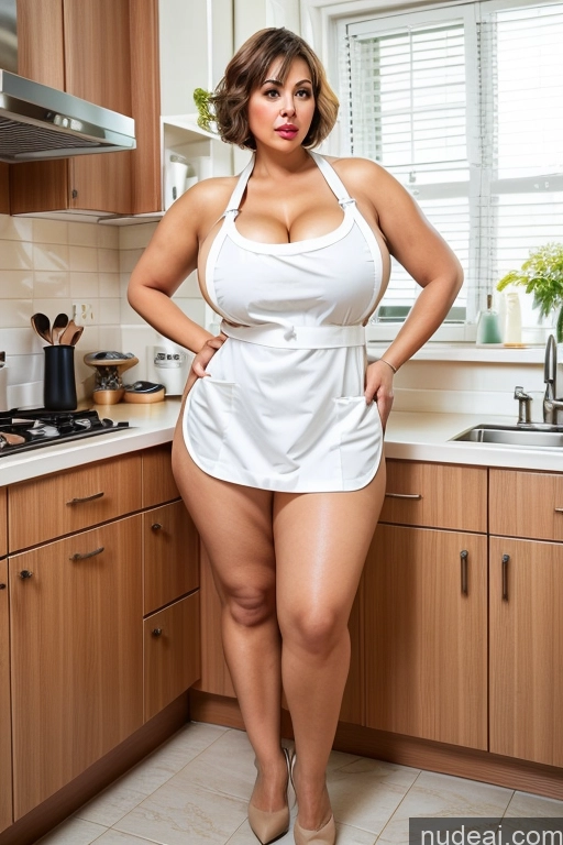 related ai porn images free for Milf Busty Huge Boobs Big Ass Thick Chubby Big Hips Short Hair 60s Kitchen Front View Kitchen Apron - Naked & Not Naked Pouting Lips Serious