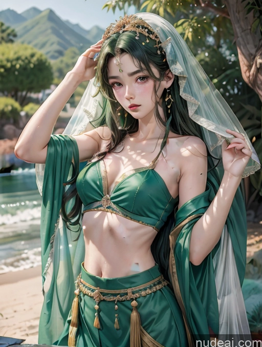 related ai porn images free for Model One Beautiful Skinny 18 Green Hair Long Hair Japanese China Goddess Fashion Pose 不小心摔倒 Fallen_down