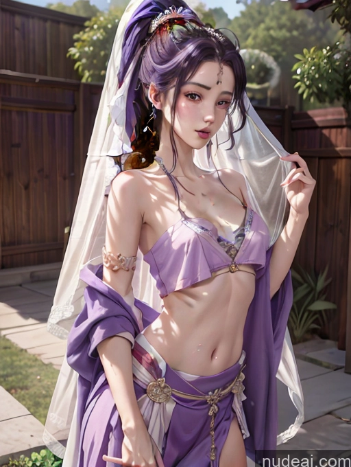 related ai porn images free for Model One Beautiful Skinny 18 Purple Hair Ponytail Japanese China Goddess Fashion Downblouse: 俯身露乳