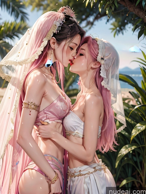 related ai porn images free for Model Beautiful Skinny 18 Long Hair Japanese Pink Hair Kisses Two China Goddess Fashion