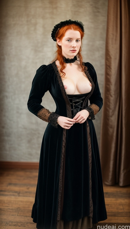 related ai porn images free for Dark Fantasy Woman Victorian Ginger Medieval Dress Partially Nude