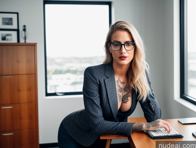 related ai porn images free for Model One Beautiful Tattoos Glasses Lipstick Perfect Body 20s Seductive Sexy Face 3d Jeans Stylish Suit Scandinavian Alternative Office Secretary