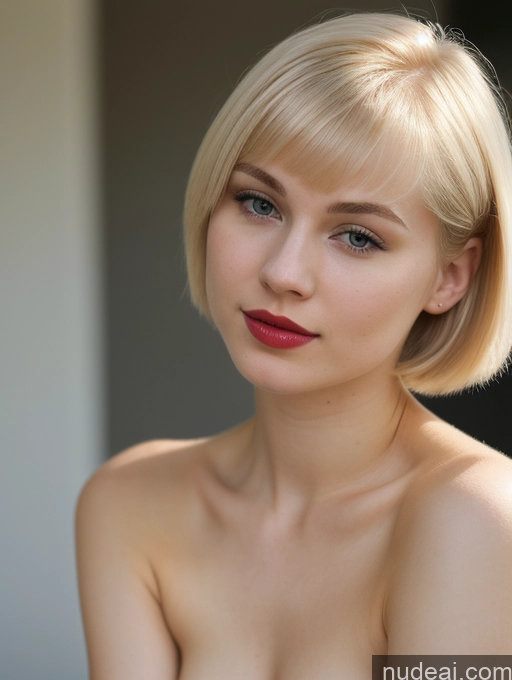 related ai porn images free for Woman Beautiful Fairer Skin 18 Blonde Short Hair Lipstick Russian Close-up View