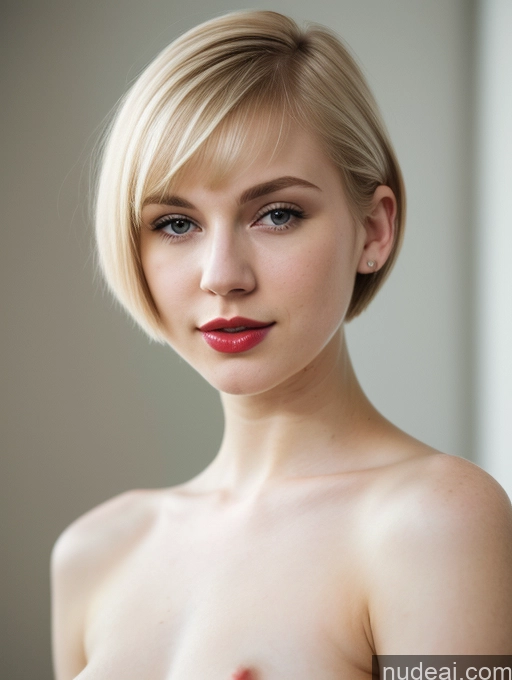 related ai porn images free for Woman Beautiful Fairer Skin 18 Blonde Short Hair Lipstick Russian Close-up View