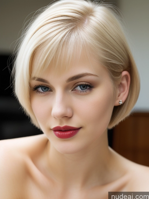 related ai porn images free for Woman Beautiful Lipstick Fairer Skin 18 Blonde Short Hair Russian Close-up View