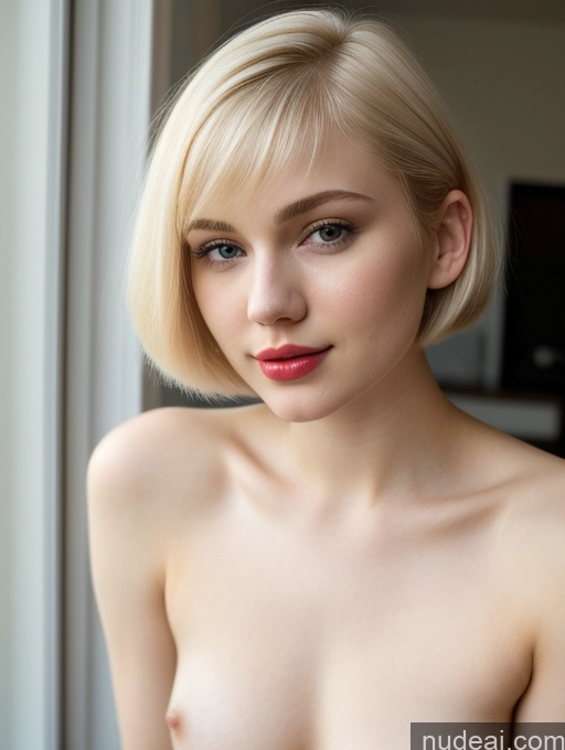 related ai porn images free for Woman Beautiful Lipstick Fairer Skin 18 Blonde Short Hair Russian Close-up View