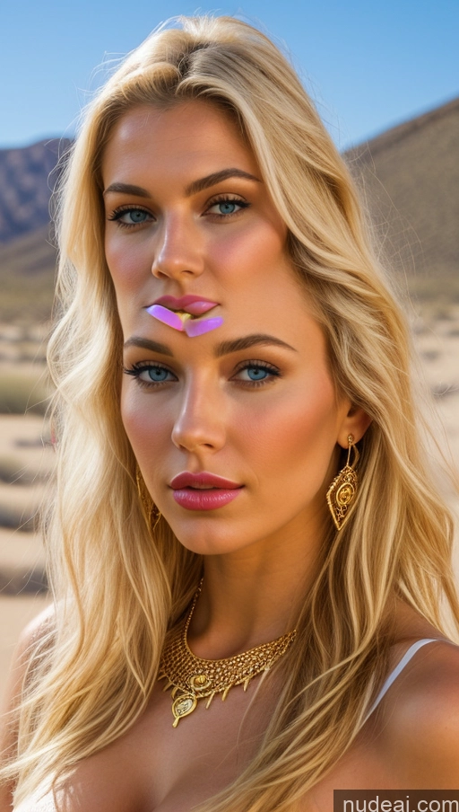 related ai porn images free for Model Small Tits Beautiful Lipstick Sexy Face Pouting Lips Blonde Scandinavian Oasis Cleavage Jewelry Gold Jewelry Bright Lighting Medieval Front View Painting