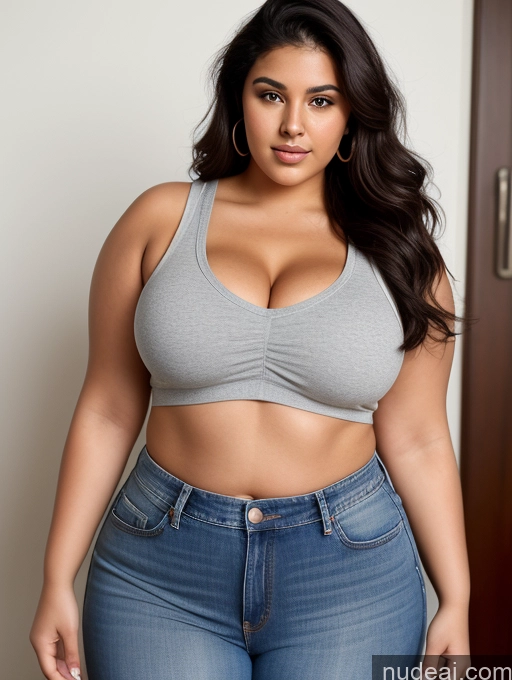 related ai porn images free for Woman Busty Perfect Boobs Beautiful Big Ass Thick Chubby Fat Big Hips Perfect Body Tanned Skin 18 Black Hair Hair Bun Arabic Crop Top Jeans Tank Top