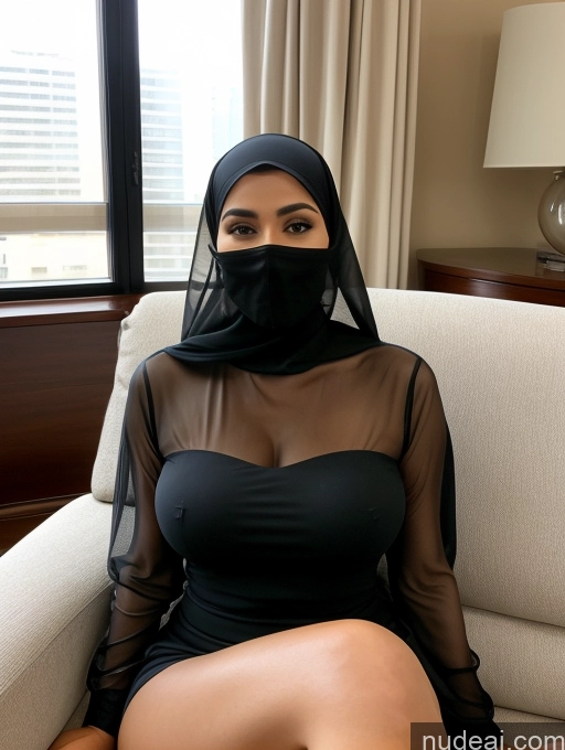 related ai porn images free for Miss Universe Model Busty Perfect Boobs Beautiful Muscular Abs Couch Niqab Transparent Mesh Blouse Secretary