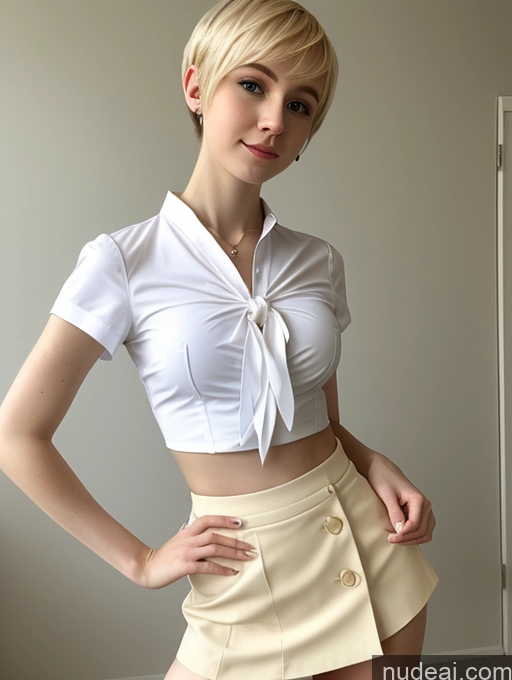 related ai porn images free for Woman Small Tits Beautiful Skinny Small Ass Fairer Skin 18 Blonde Pixie Russian Cosplay Blouse Tie Micro Skirt Crop Top