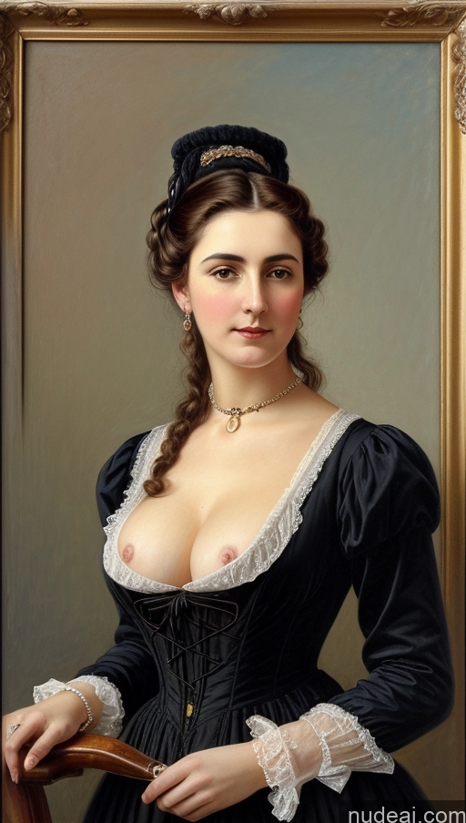 ai nude image of painting of a woman in a black dress with a necklace and a necklace pics of Busty Pubic Hair Victorian Hairy Women Painting 50s