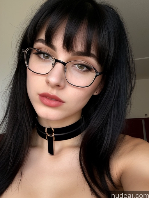 related ai porn images free for Beautiful Glasses Lipstick 18 Sad Pouting Lips Bangs Close-up View Nude Choker Goth Black Hair Athlete Small Tits Skinny Fairer Skin