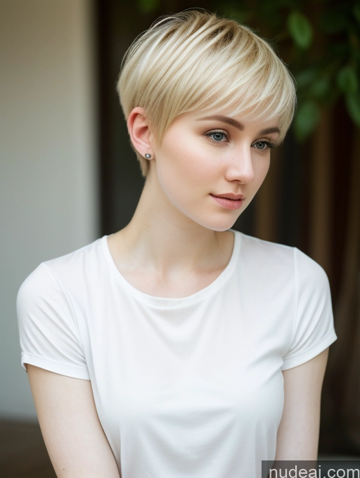 related ai porn images free for Woman Beautiful Fairer Skin 18 Blonde Pixie Russian Shirt Close-up View