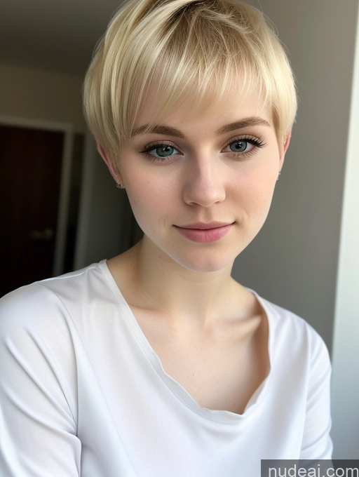 related ai porn images free for Woman Beautiful Fairer Skin 18 Blonde Pixie Russian Close-up View Shirt