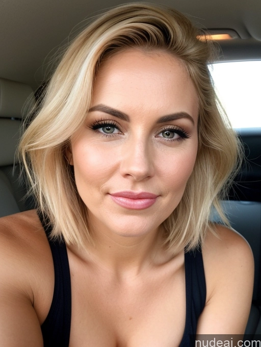 ai nude image of blond woman with big breast sitting in car with open window pics of Close-up View Bending Over Seductive Serious Sad Sexy Face Shocked Laughing Blonde Bobcut Busty Tall Nude Milf Happy Pouting Lips 30s